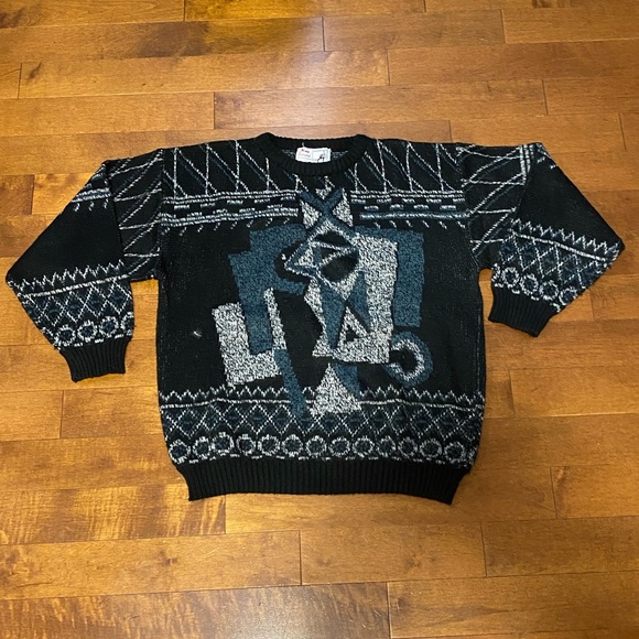 80s geometrical sweater - Picture 2 of 6